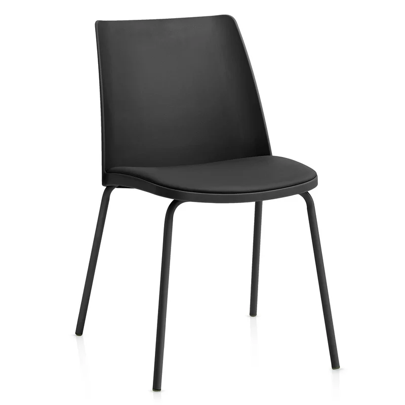 Chaise Résine Faux Cuir - Cosmo Noir