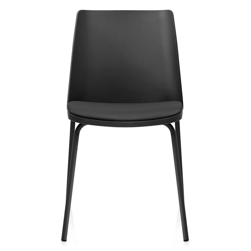 Chaise Résine Faux Cuir - Cosmo Noir