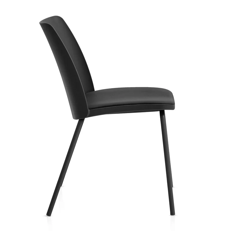 Chaise Résine Faux Cuir - Cosmo Noir