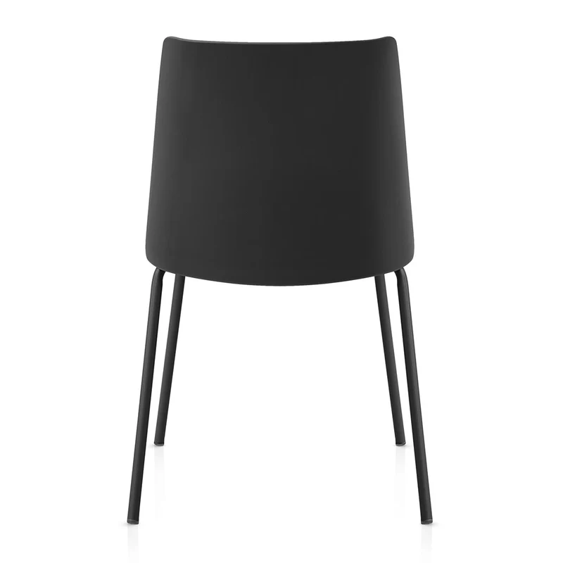 Chaise Résine Faux Cuir - Cosmo Noir