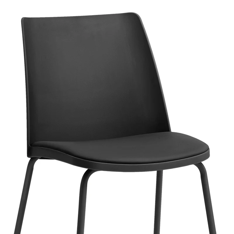Chaise Résine Faux Cuir - Cosmo Noir