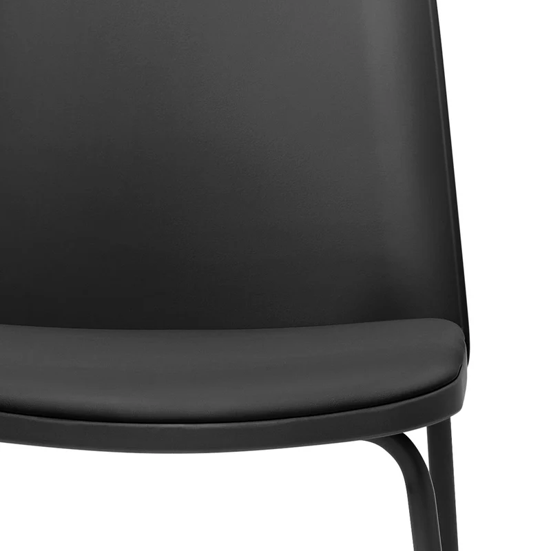 Chaise Résine Faux Cuir - Cosmo Noir