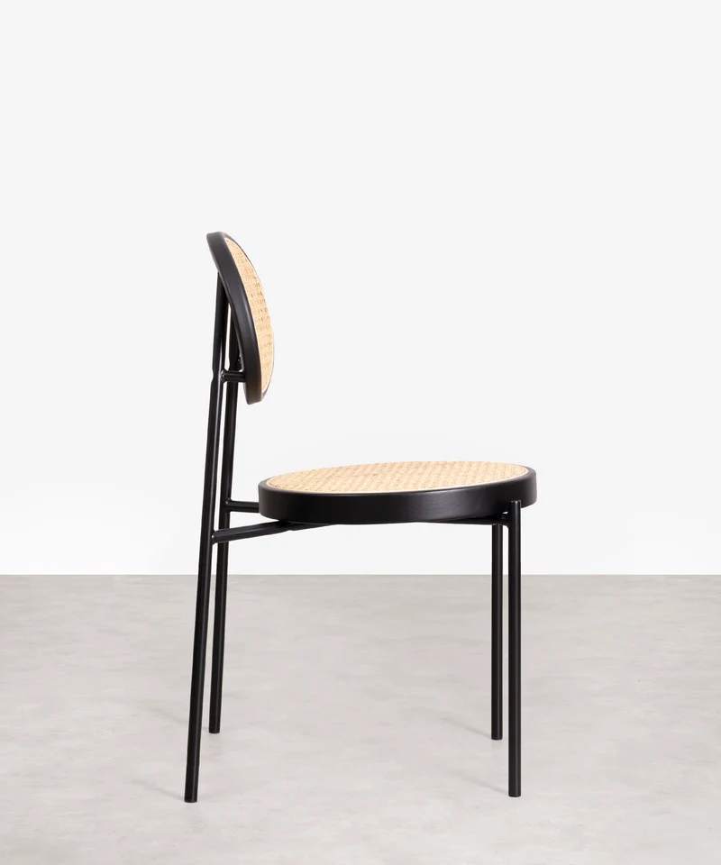 Silla de Comedor en Ratán y Metal Lora