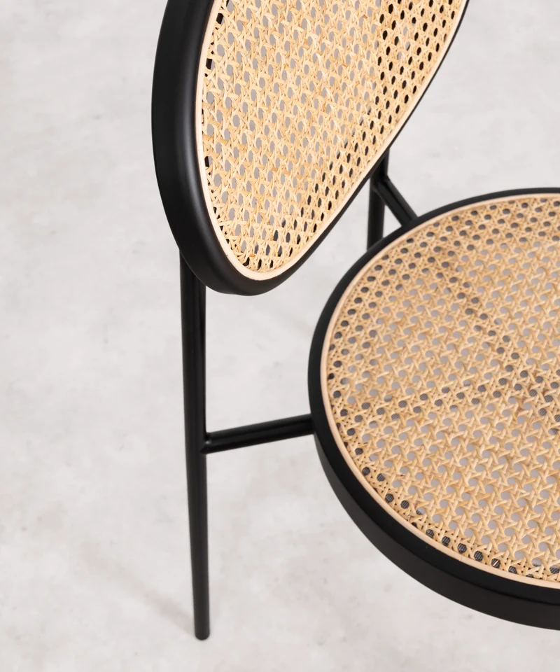Silla de Comedor en Ratán y Metal Lora