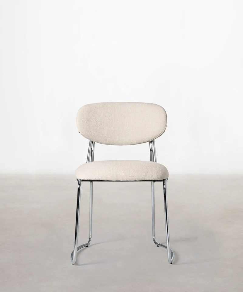 Silla de Comedor de Tela y metal Moritz