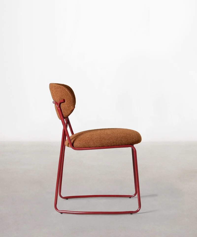 Silla de Comedor de Tela y metal Moritz