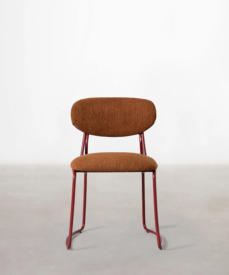 Silla de Comedor de Tela y metal Moritz