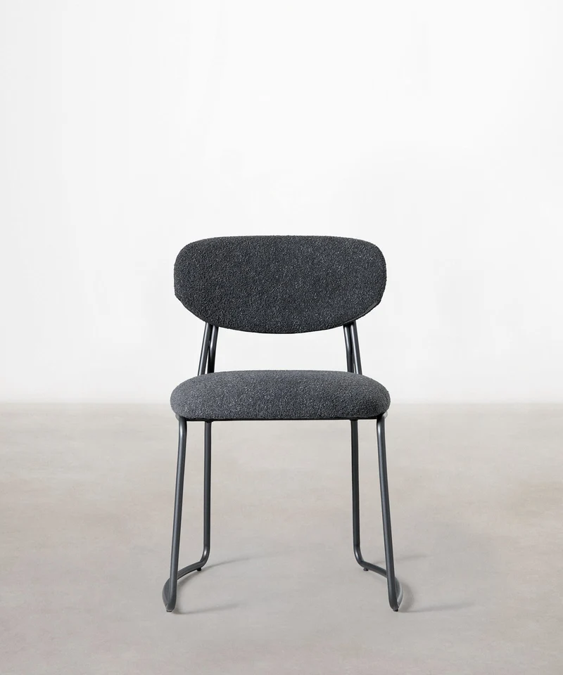 Silla de Comedor de Tela y metal Moritz