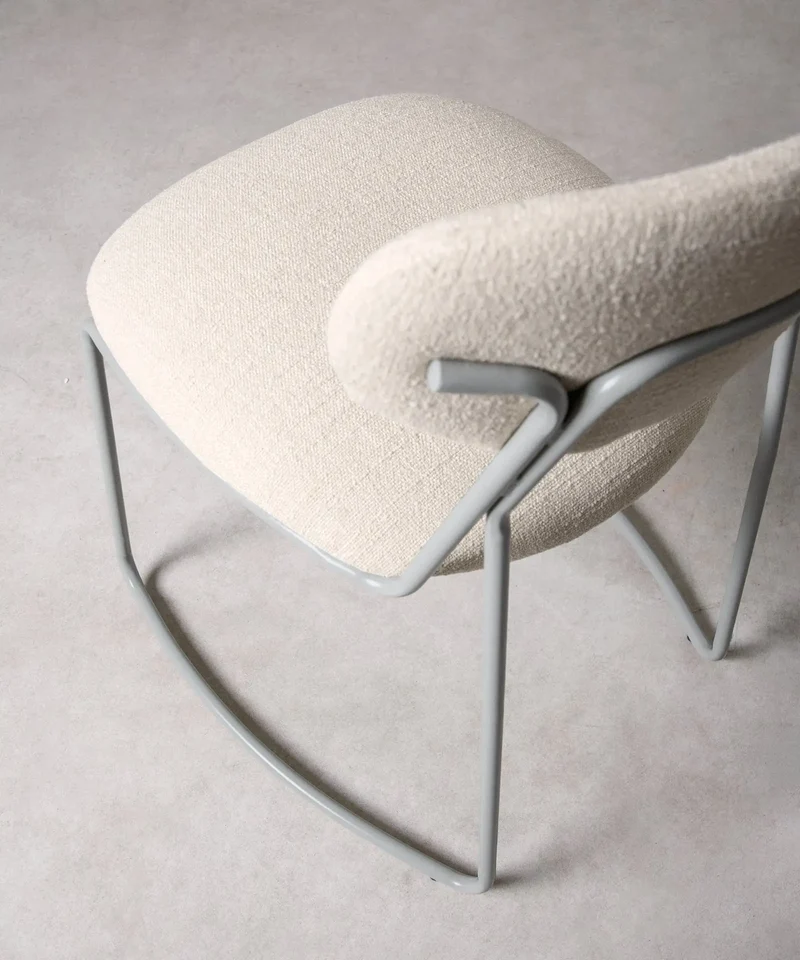 Silla de Comedor de Tela y metal Moritz