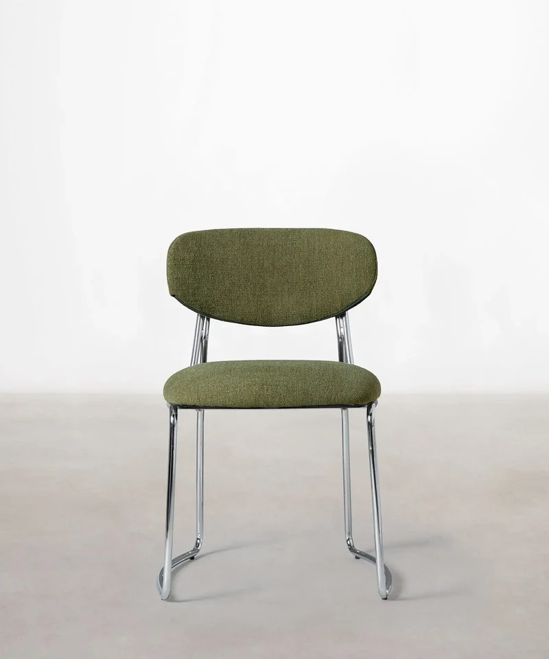 Silla de Comedor de Tela y metal Moritz