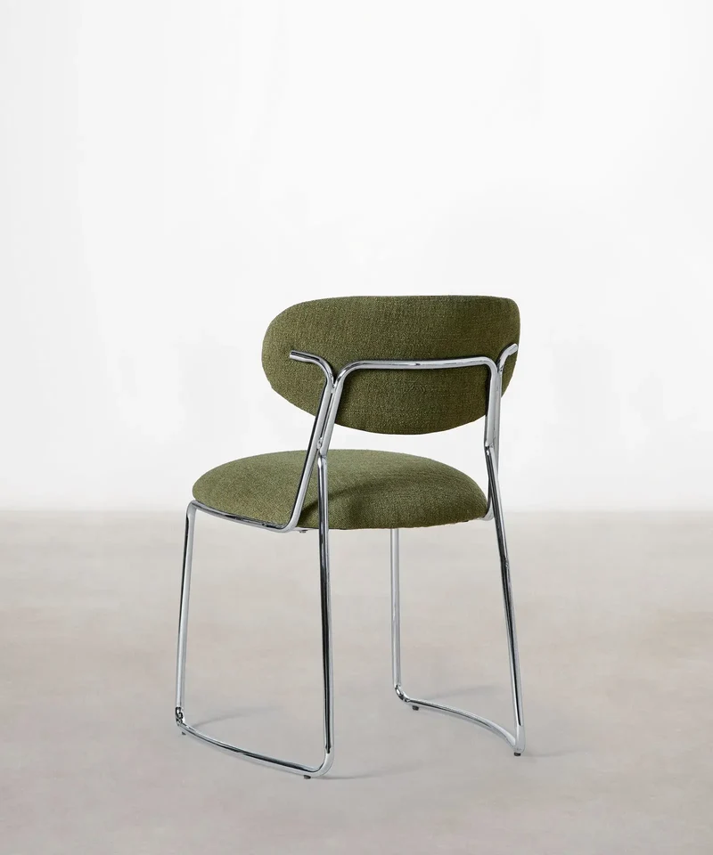 Silla de Comedor de Tela y metal Moritz