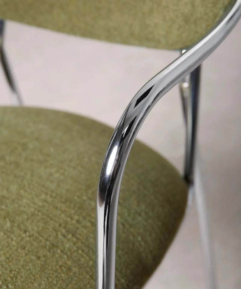 Silla de Comedor de Tela y Metal con Reposabrazos Moritz Arms