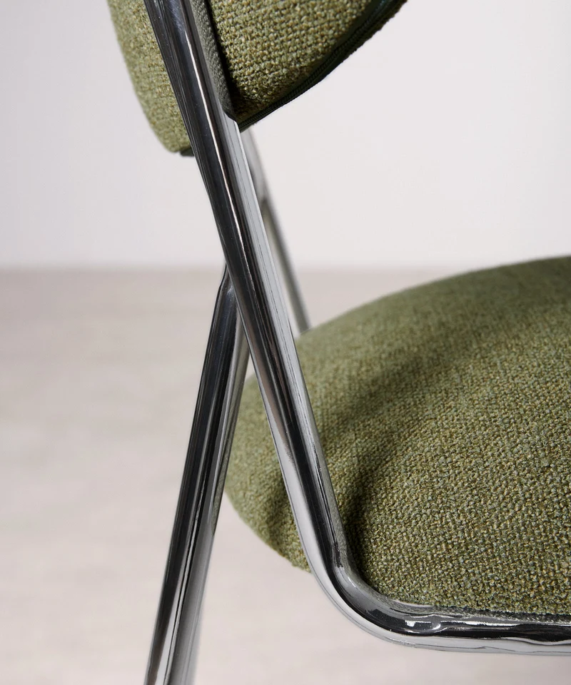 Silla de Comedor de Tela y Metal con Reposabrazos Moritz Arms