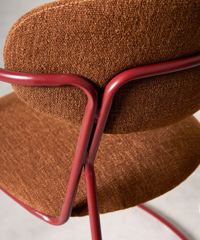 Silla de Comedor de Tela y Metal con Reposabrazos Moritz Arms