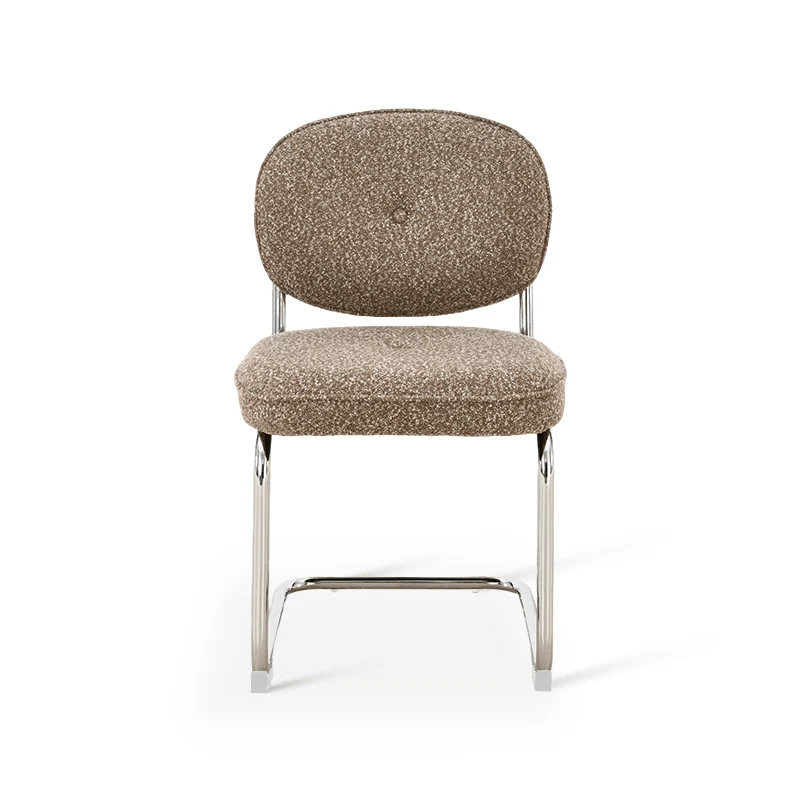 Chaise de salle à manger Danica [lot de 1] [tissu bouclé][argenté]