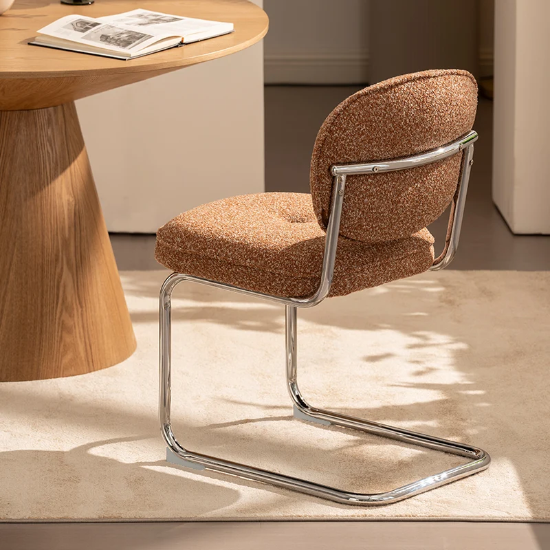 Chaise de salle à manger Danica [lot de 1] [tissu bouclé][argenté]
