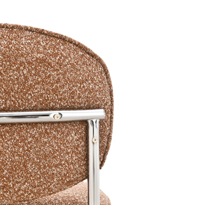 Chaise de salle à manger Danica [lot de 1] [tissu bouclé][argenté]