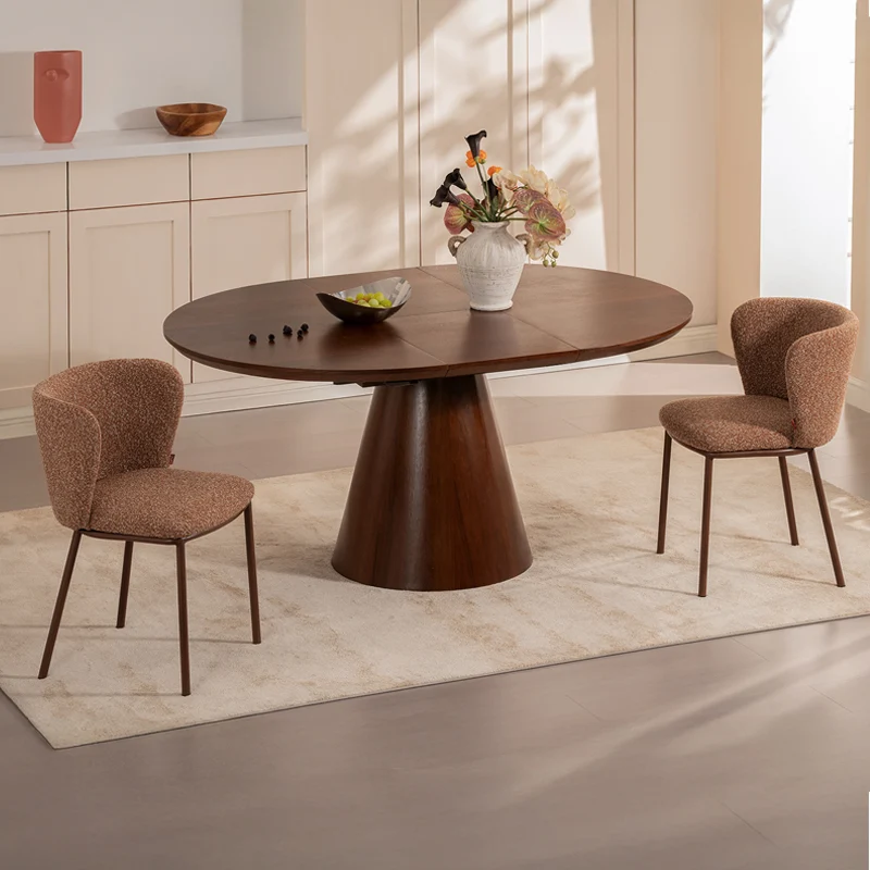 Table de salle à manger ronde extensible Jude [120-160 cm]