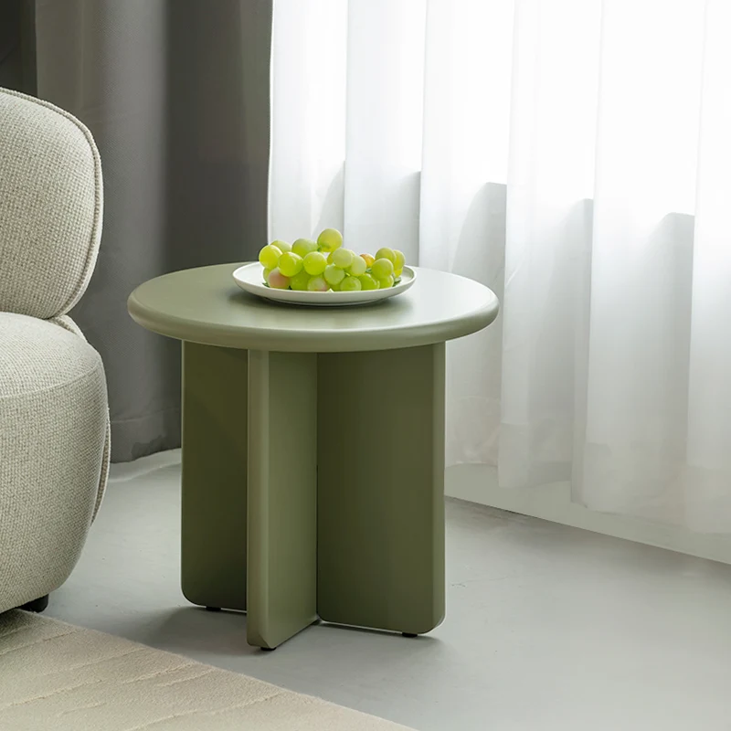 Ensemble de tables basses rondes mates Aine Chelsea [Vert et Beige]