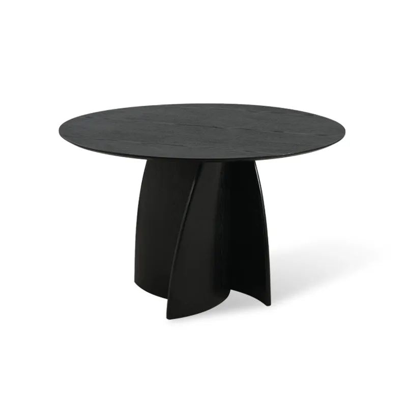 Table de Salle à Manger Ronde Gemma et 4 Chaise de Salle à Manger Zahra [Ensemble de Salle à Manger]