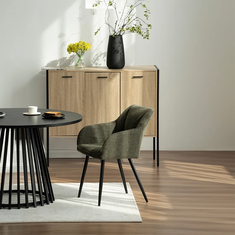 Table à manger ronde Verónica et 4 fauteuils Sienna Garden [Ensemble de salle à manger]