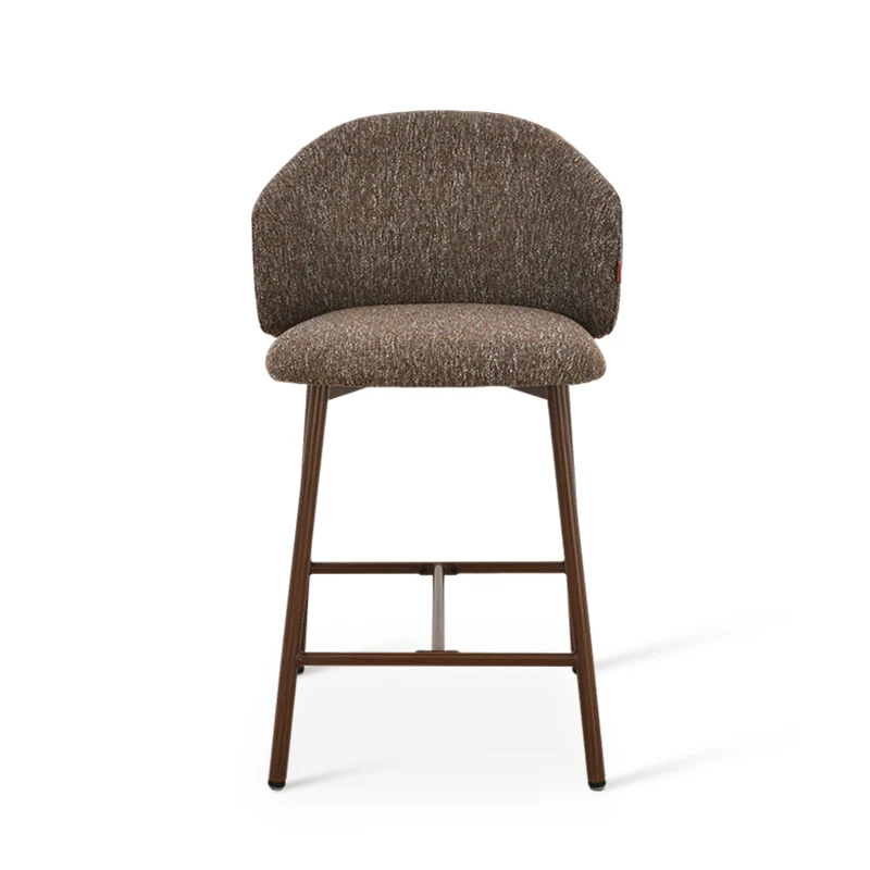 Tabouret de Bar Valda [Lot de 1] [Tissu effet lin] [65 cm]