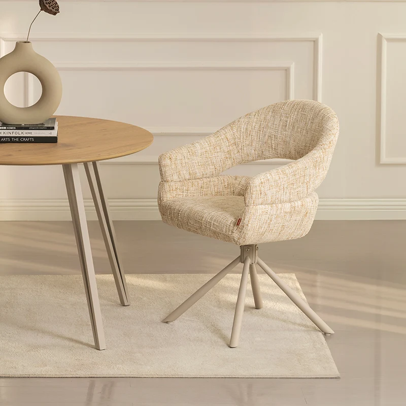 Fauteuil salle à manger pivotantes à 360° Briar Sleek [Lot de 1] [Tissu effet lin]