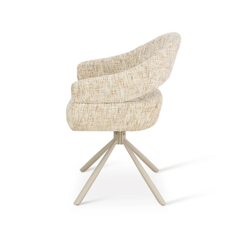 Fauteuil salle à manger pivotantes à 360° Briar Sleek [Lot de 1] [Tissu effet lin]
