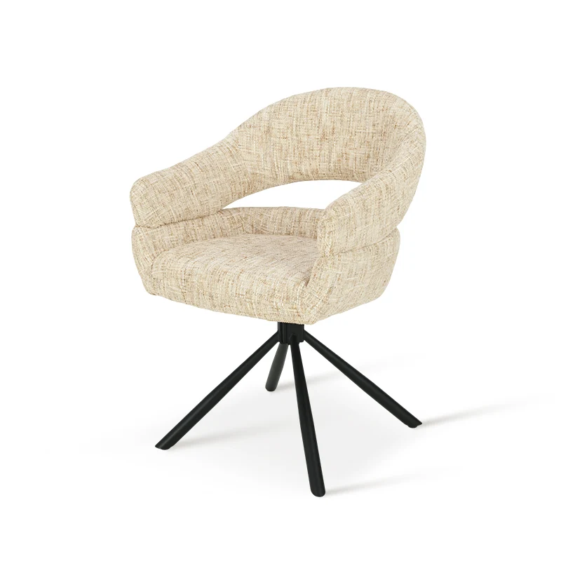 Fauteuil salle à manger pivotantes à 360° Briar Sleek [Lot de 1] [Tissu effet lin]