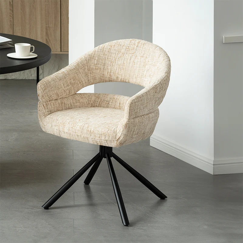 Fauteuil salle à manger pivotantes à 360° Briar Sleek [Lot de 1] [Tissu effet lin]