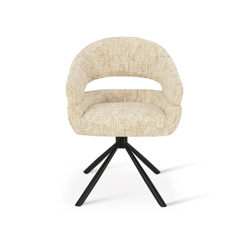 Fauteuil salle à manger pivotantes à 360° Briar Sleek [Lot de 1] [Tissu effet lin]