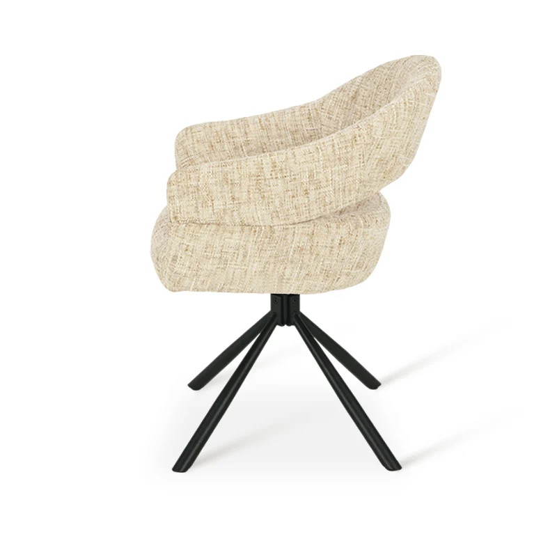 Fauteuil salle à manger pivotantes à 360° Briar Sleek [Lot de 1] [Tissu effet lin]