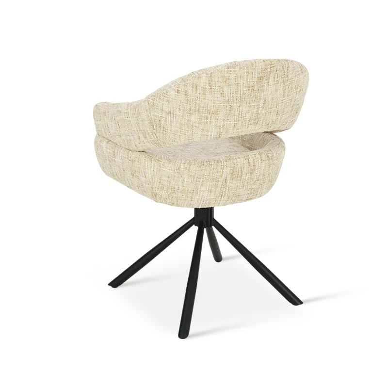 Fauteuil salle à manger pivotantes à 360° Briar Sleek [Lot de 1] [Tissu effet lin]