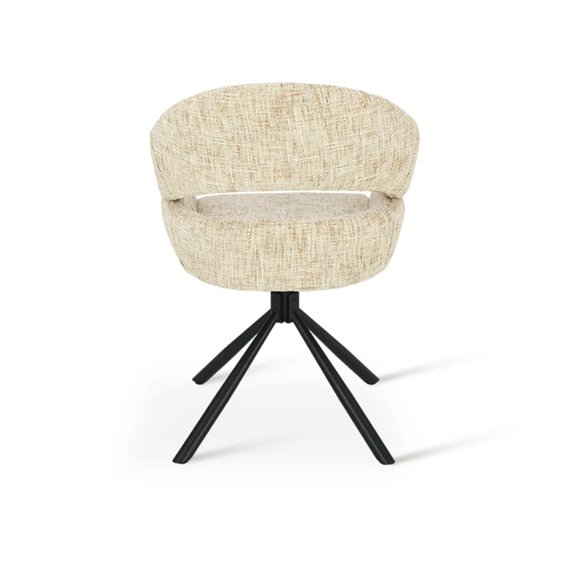 Fauteuil salle à manger pivotantes à 360° Briar Sleek [Lot de 1] [Tissu effet lin]
