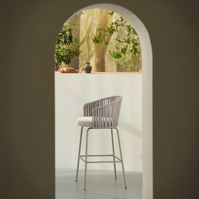 Tabouret de Bar Louisa [Lot de 2] [Tissu effet lin] [65 cm]