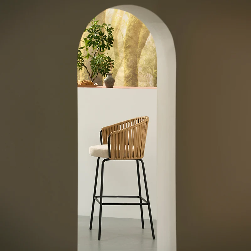 Tabouret de Bar Louisa [Lot de 2] [Tissu effet lin] [65 cm]