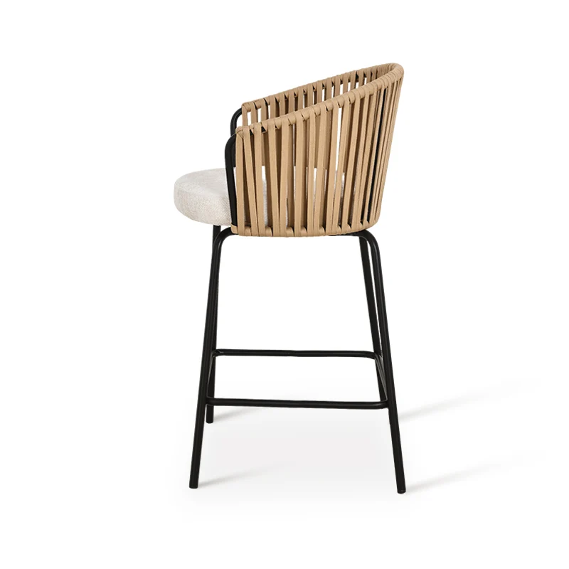 Tabouret de Bar Louisa [Lot de 2] [Tissu effet lin] [65 cm]