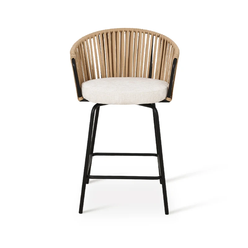 Tabouret de Bar Louisa [Lot de 2] [Tissu effet lin] [65 cm]