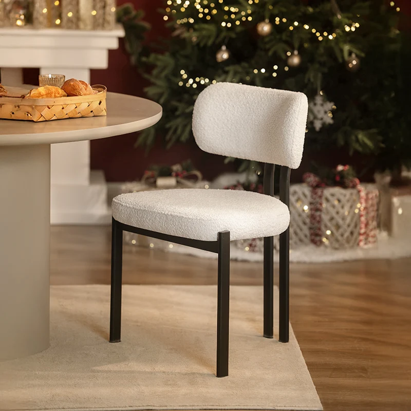 Chaise de salle à manger Mabel [Lot de 2] [Tissu Boucle]
