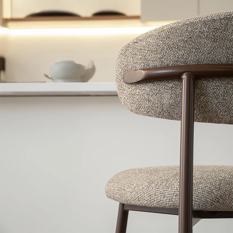 Tabouret de Bar Zahra S [Lot de 2] [Tissu effet lin] [65 cm] [⌀ 2.5 cm]