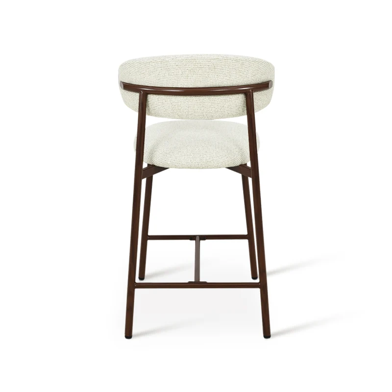 Tabouret de Bar Zahra S [Lot de 2] [Tissu effet lin] [65 cm] [⌀ 2.5 cm]