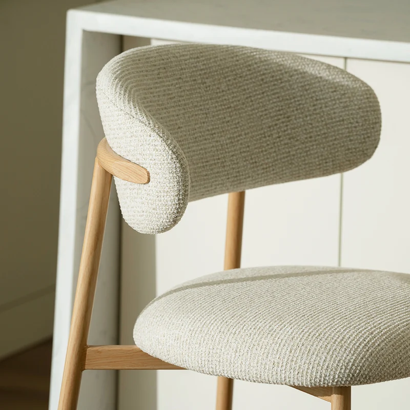 Tabouret de Bar Zahra S [Lot de 2] [Tissu effet lin] [65 cm] [⌀ 2.5 cm]