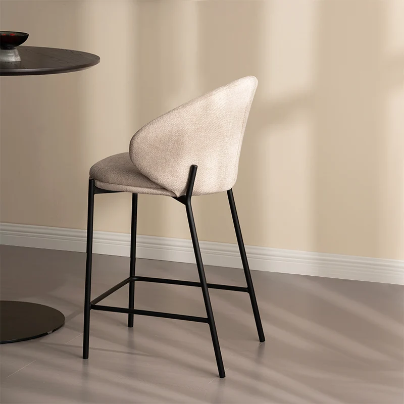 Tabourets de bar Bard [Lot de 1] [Tissu effet lin] [65 cm]