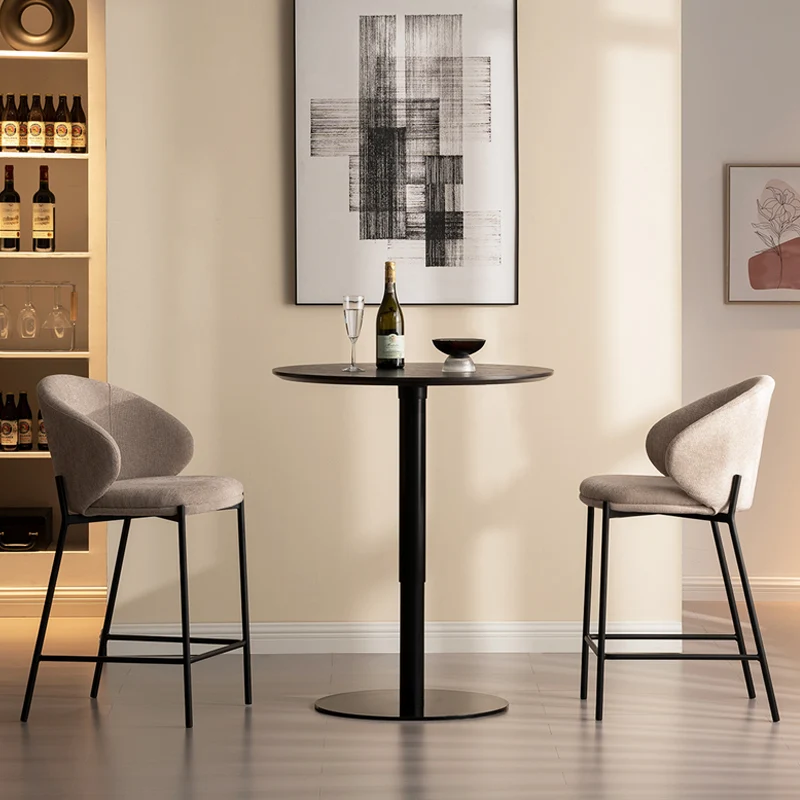 Tabourets de bar Bard [Lot de 1] [Tissu effet lin] [65 cm]