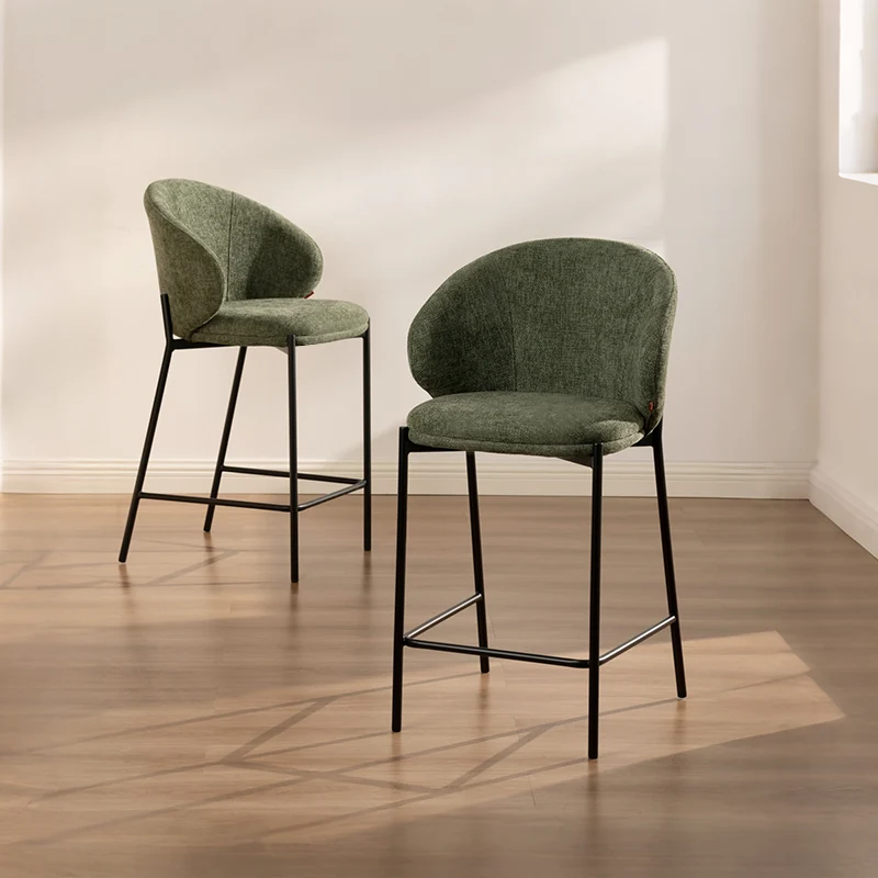 Tabourets de bar Bard [Lot de 1] [Tissu effet lin] [65 cm]