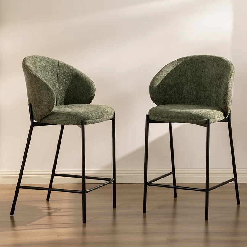 Tabourets de bar Bard [Lot de 1] [Tissu effet lin] [65 cm]