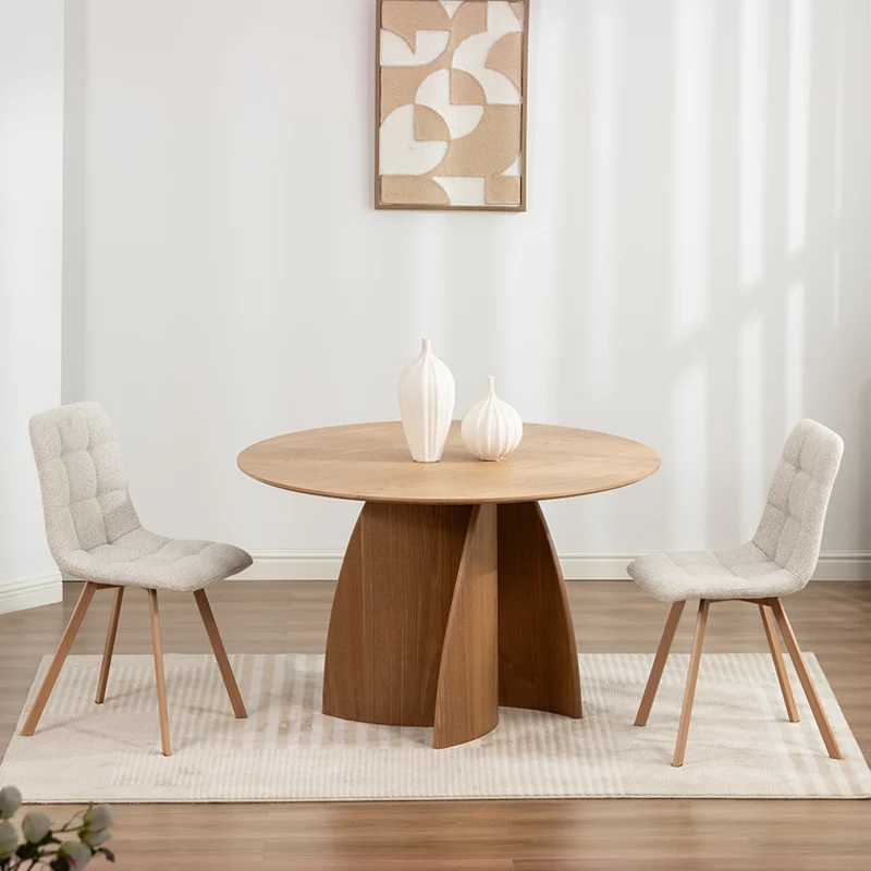 Chaise de salle à manger Aoife Sleek [Lot de 2][Tissu effet lin][Pieds en métal en chêne]