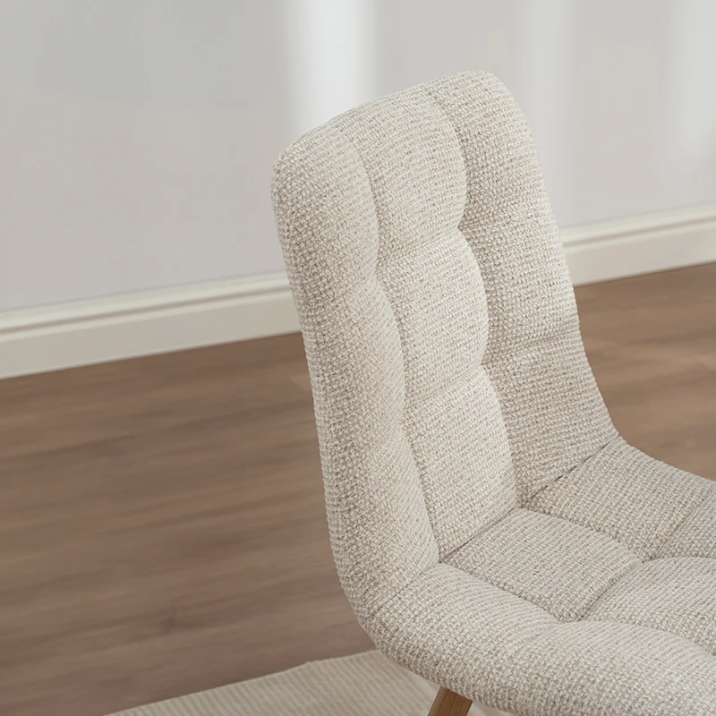 Chaise de salle à manger Aoife Sleek [Lot de 2][Tissu effet lin][Pieds en métal en chêne]