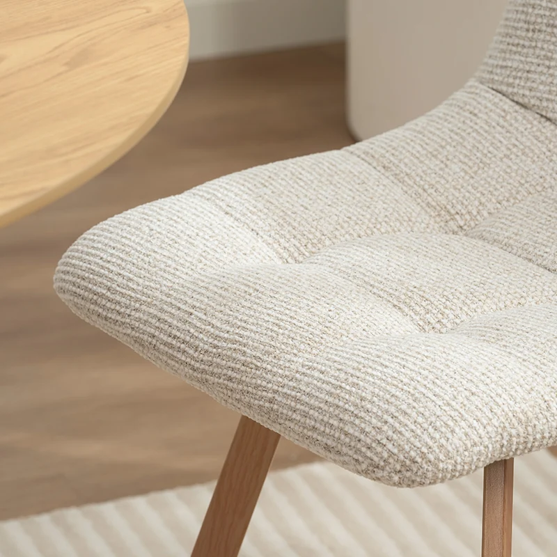 Chaise de salle à manger Aoife Sleek [Lot de 2][Tissu effet lin][Pieds en métal en chêne]