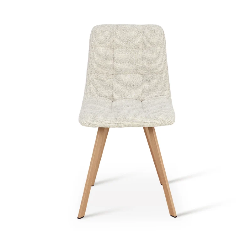 Chaise de salle à manger Aoife Sleek [Lot de 2][Tissu effet lin][Pieds en métal en chêne]